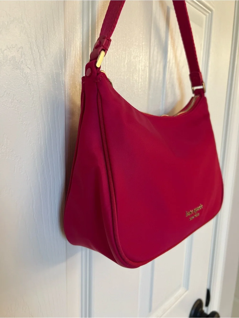 kate spade Raspberry Pink Shoulder Bag with Gold Hardware